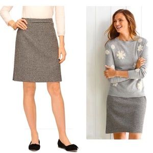 Talbots Black & White Checkered Wool Skirt